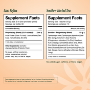 Supplement Facts for Liáo Reflux and Soothe+ Herbal Tea